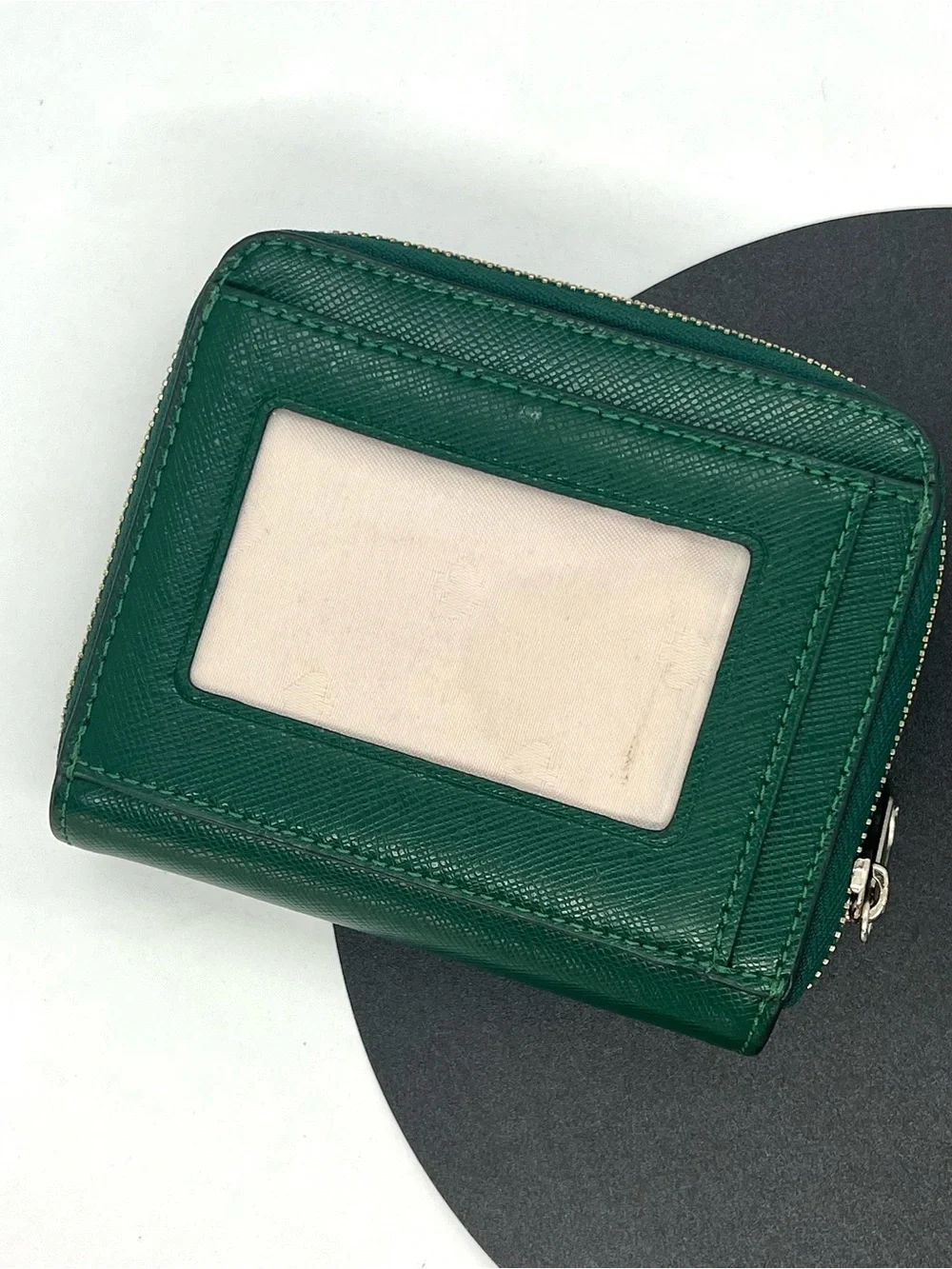 Kate Spade New York Green Zip Around Wallet Coin Purse Compact Wallet